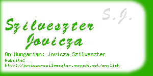 szilveszter jovicza business card